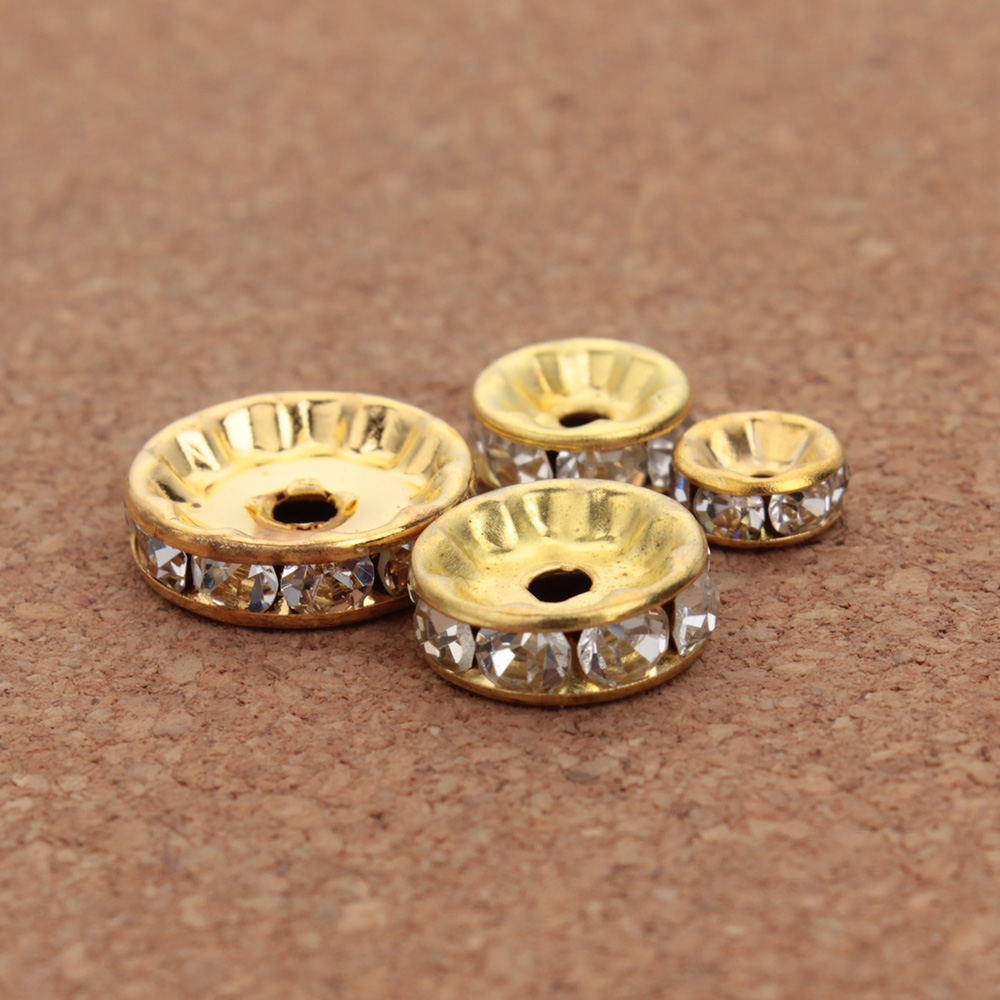 50pcs 4 6 8 10 12mm Rhinestone - огляд і ціна Gold 6138