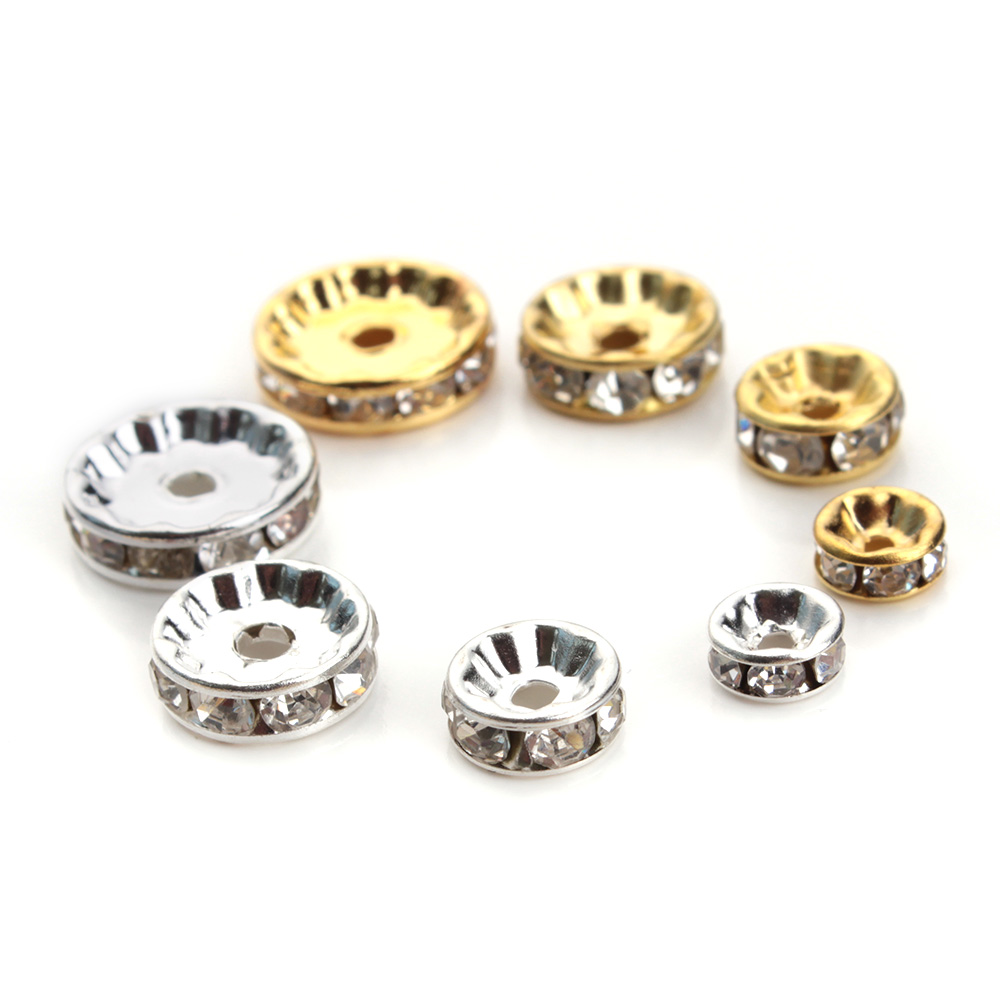 50pcs 4 6 8 10 12mm Rhinestone - огляд і ціна Gold 6138